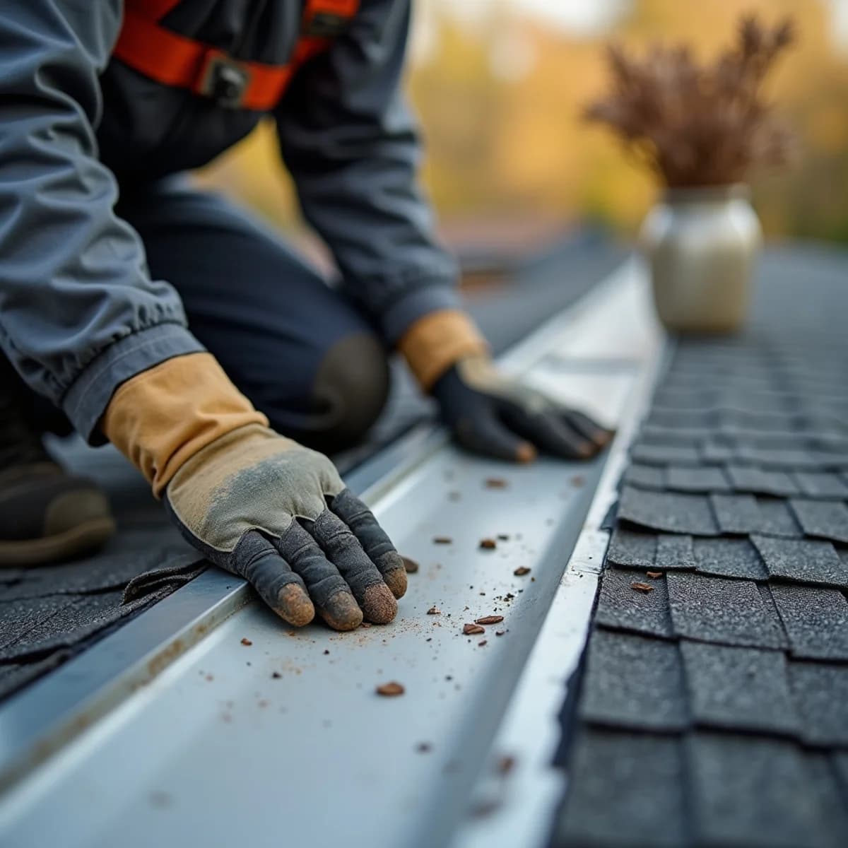 Dried, cracking sealants: Roof Maintenance warning sign on a New Jersey home