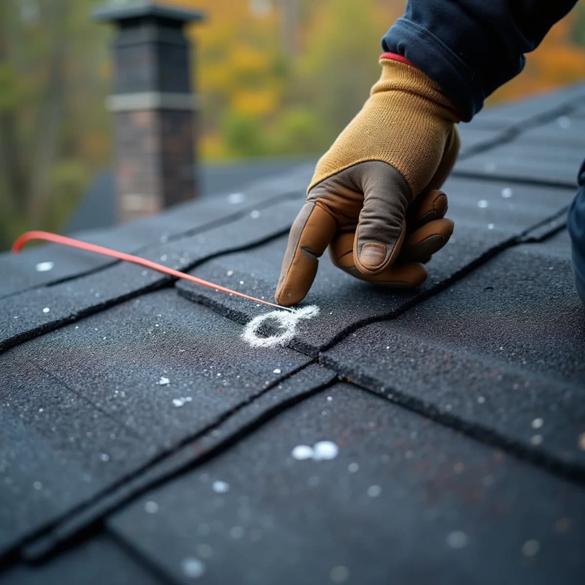 Hail bruising: Storm & Hail Damage Repair warning sign on a New Jersey home