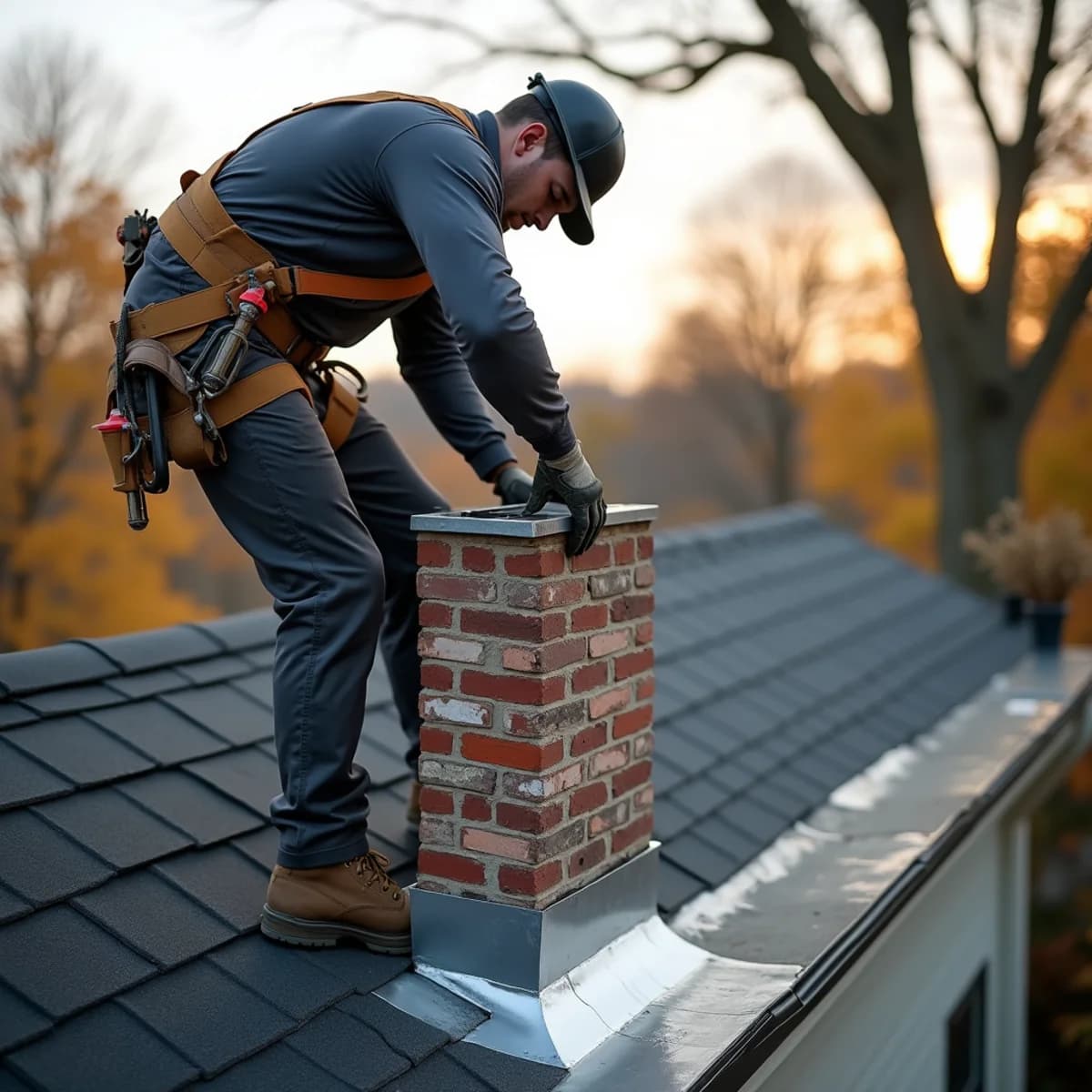 Lifted or bent flashing: Storm & Hail Damage Repair warning sign on a New Jersey home